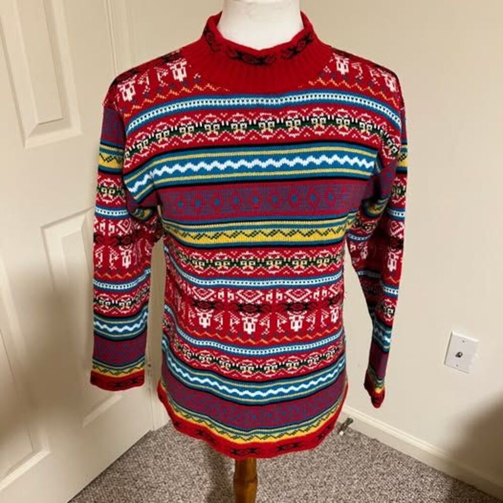 Vintage Ashleigh Morgan Red Fair Isle Sweater